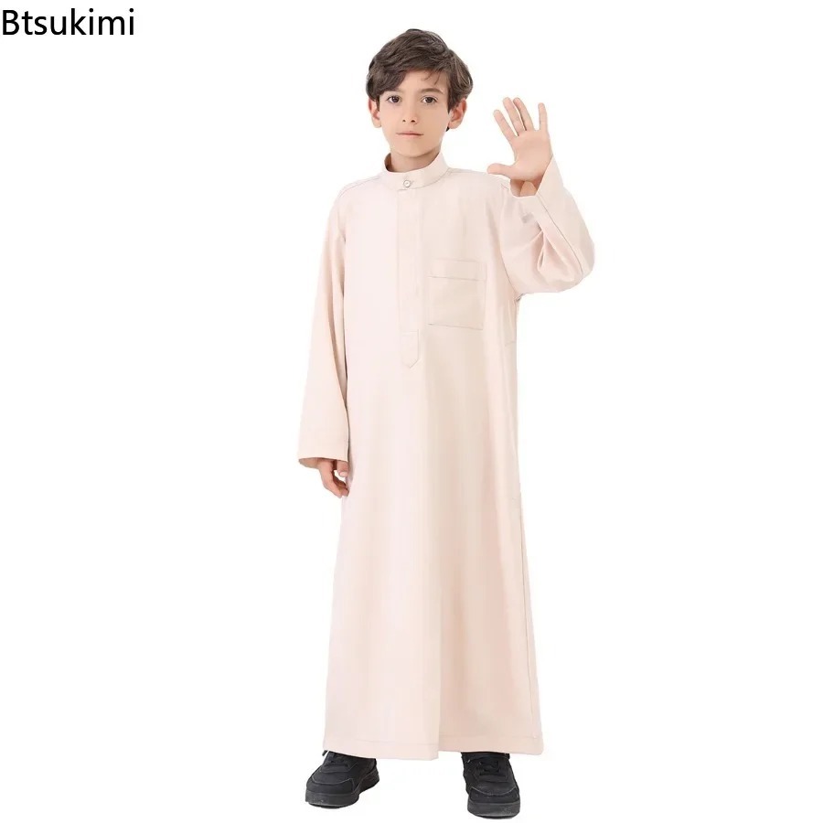 Summer Clothing Pakistan - エスニックスタイル子供服ムスリムファッションアバヤ長袖カフタンアラブイスラムカフタンソベ男の子用ドレスパキスタンモロッコローブ