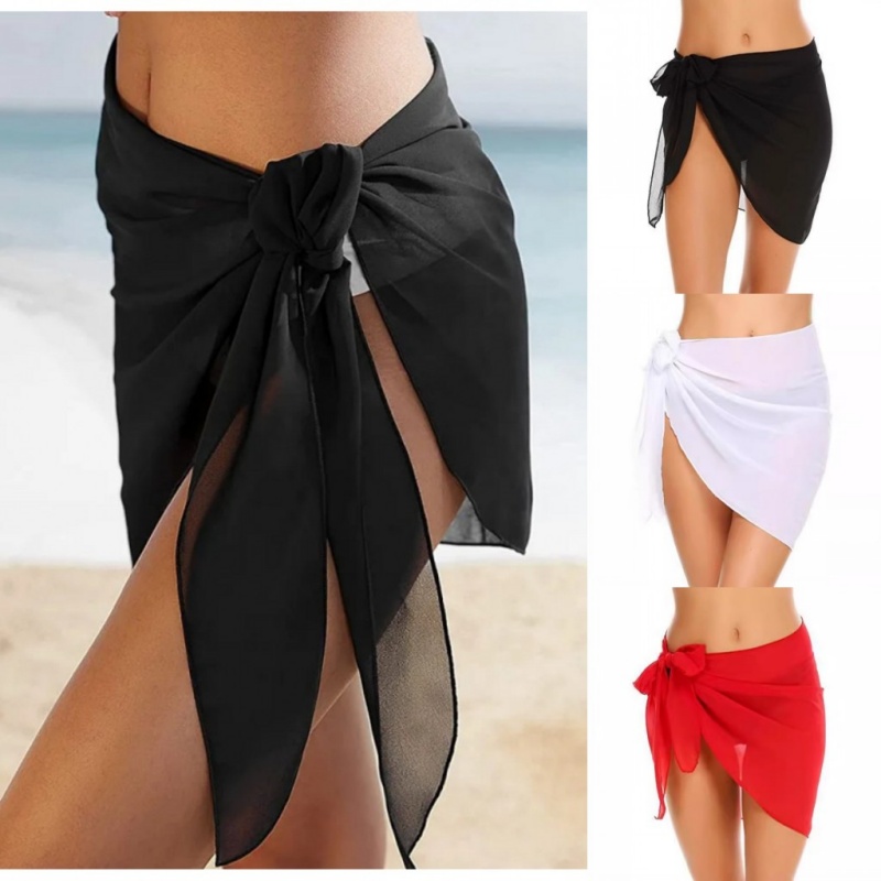 Summer Clothing Wraps - 夏の水着サロングカバーアップビーチビキニラップ薄いミニスカートクラブパーティーシフォンヒップウエストスカーフ入浴水着カバーアップ