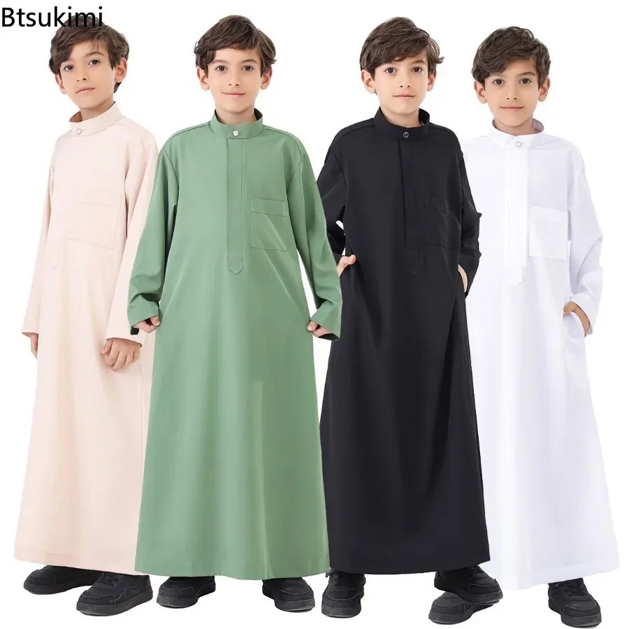 Summer Clothing Pakistan - 子供のための無地の長袖カフタン,イスラム教徒のファッション,アラビアのカフタン,パキスタンのモロッコのアバヤ,ロングドレス