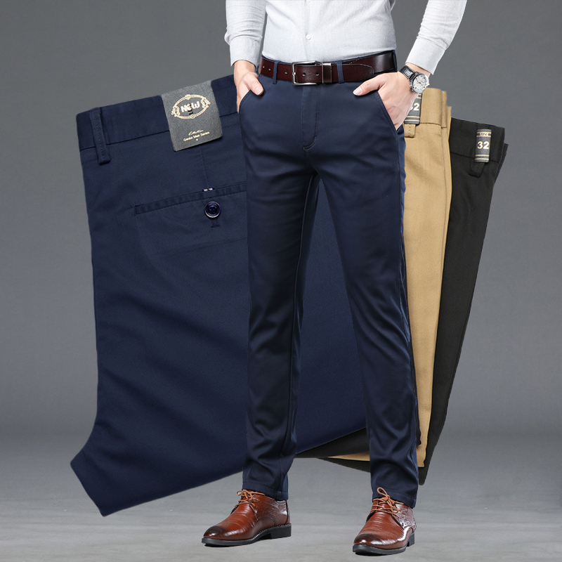 Summer Clothing Brands - 夏薄型メンズスリムスーツパンツファッションビジネスカジュアル綿緑黒カーキズボン男性ブランド服 30-40