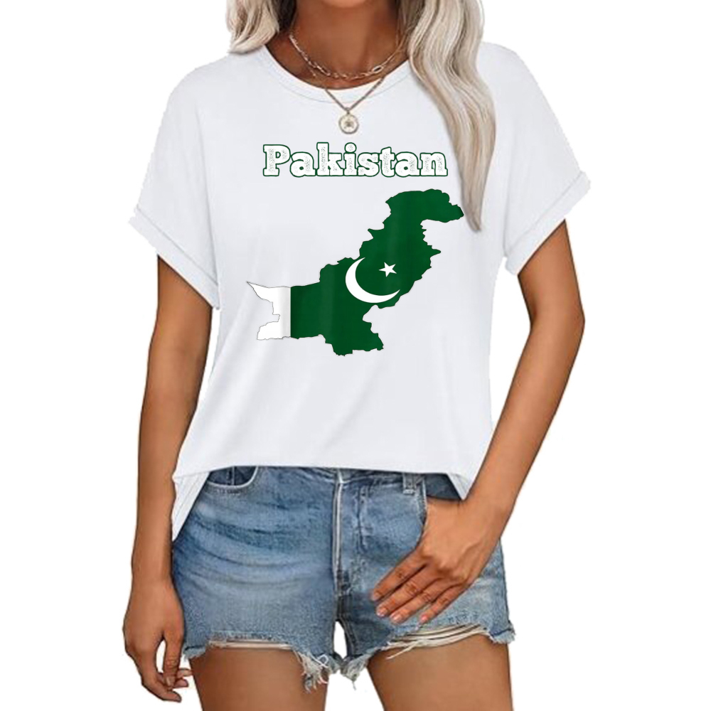 Summer Clothing Pakistan - パキスタン国旗 8月14日 ティー 爱国的な独立記念日 Tシャツ 夏用