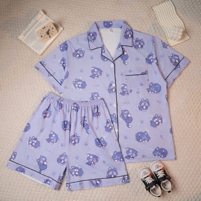 Summer Clothing Stores - 原神インパクト放浪者コスプレ衣装夏長袖パジャマホームドレス学生アニメ男性女性ホームウェアギフトハロウィン