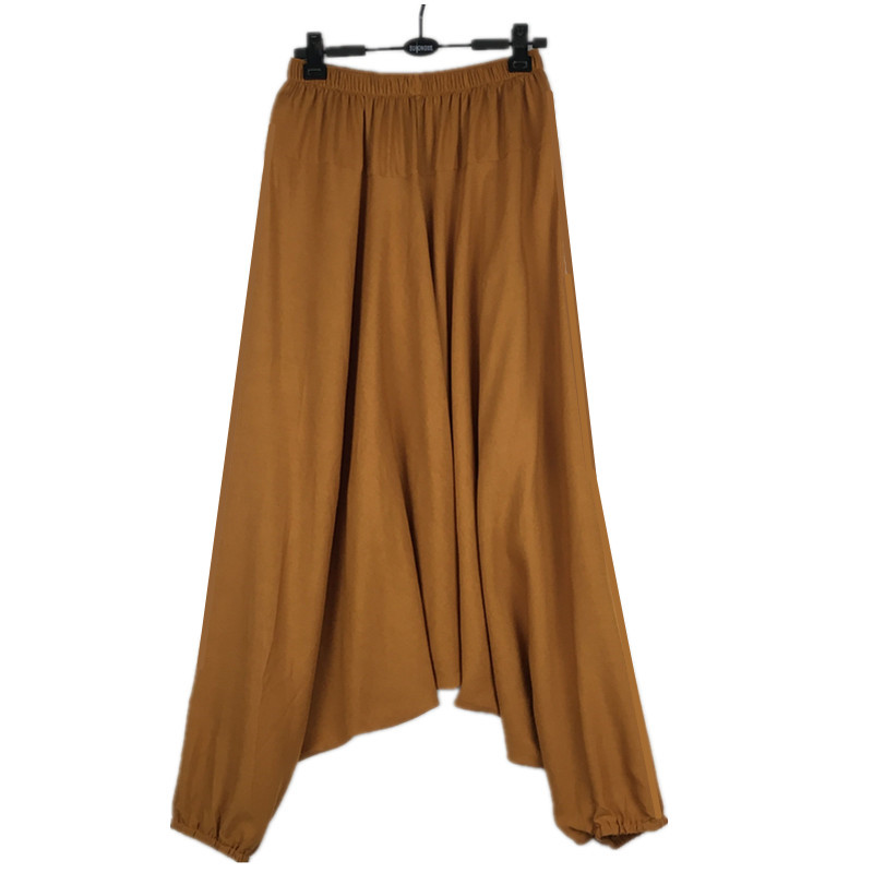 Summer Clothing Pakistan - 夏にぴったりの、ゆったりとしたワイドレッグのコットンリネン混紡カジュアルスカートパンツ。プラスサイズもご用意。ブラック、グリーン、ホワイトの3色展開。