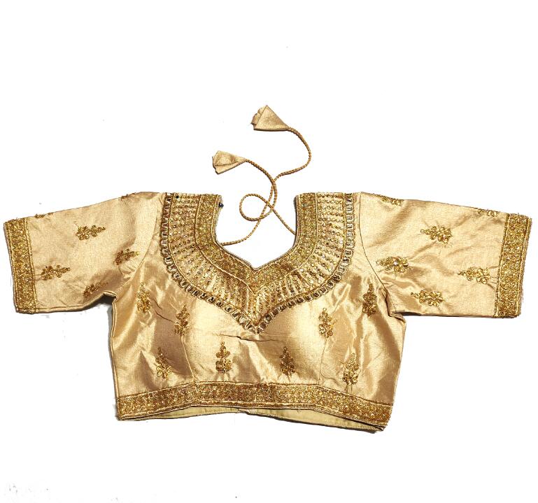Summer Clothing Pakistan - 伝統的なインドサリートップ女性シャツ夏の金糸刺繍パキスタン夏ラインストーン