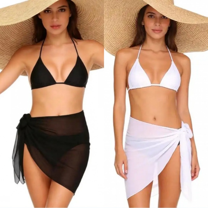 夏の水着サロングカバーアップビーチビキニラップ薄いミニスカー - Summer Clothing Wraps のレビューと価格