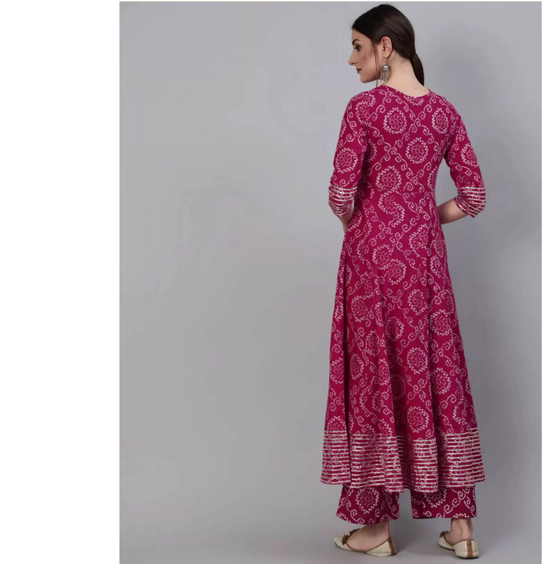 インド産純綿ローズレッドプリント女性用3点セット（春夏向け） - Summer Clothing Pakistan のレビューと価格