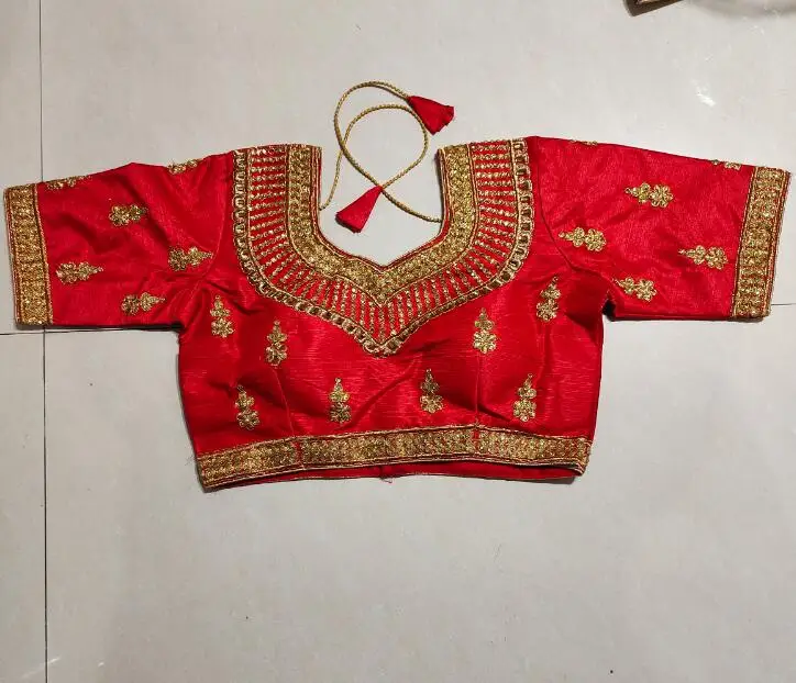 伝統的なインドのサリートップ女性シャツ夏金糸刺繍パキスタン夏 - Summer Clothing Pakistan のレビューと価格
