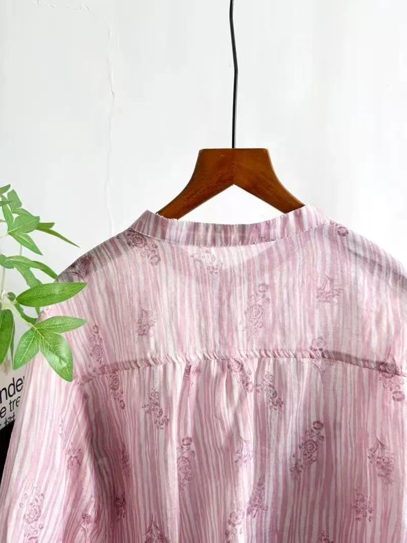 女性のオリジナル高級ブランド服 100% ラミーリネンシャツ - Summer Clothing Brands のレビューと価格