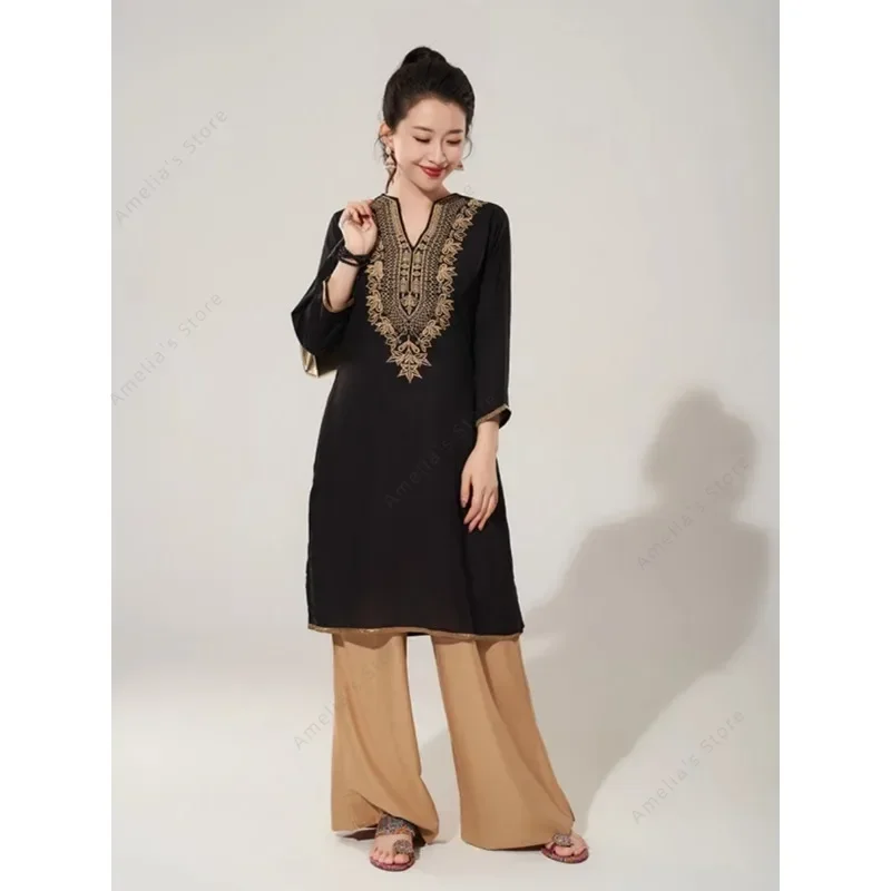 女性用、インド風の伝統的な刺繍入りコットンブラウス。ヴィンテ - Summer Clothing Pakistan のレビューと価格