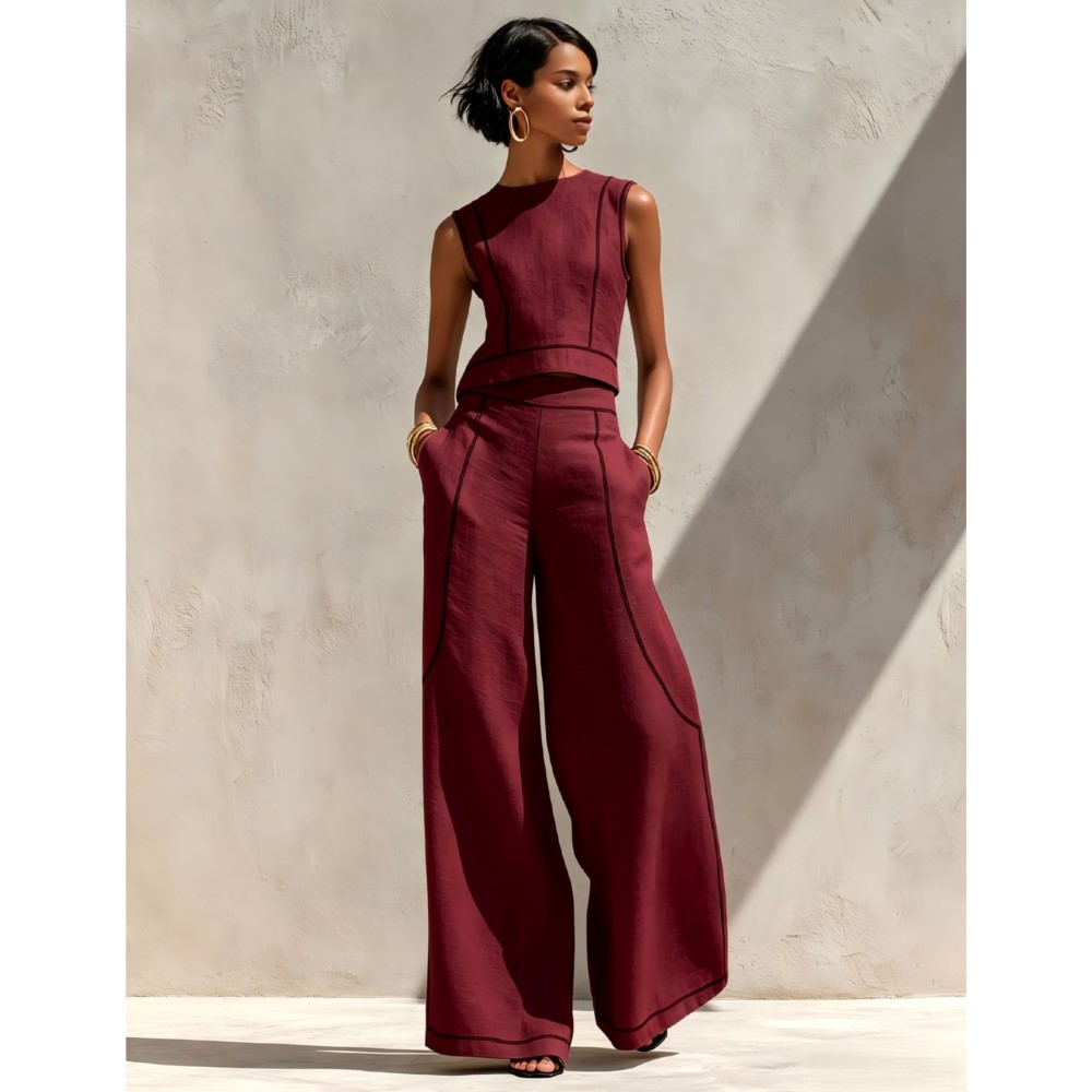 ファッションストライプカラーマッチングレディースベストパンツ - Summer Zara のレビューと価格