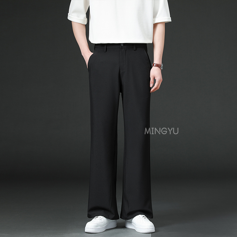 ブランド服春夏スムースフレアパンツ男性ビジネス弾性ウエストス - Summer Clothing Brands のレビューと価格