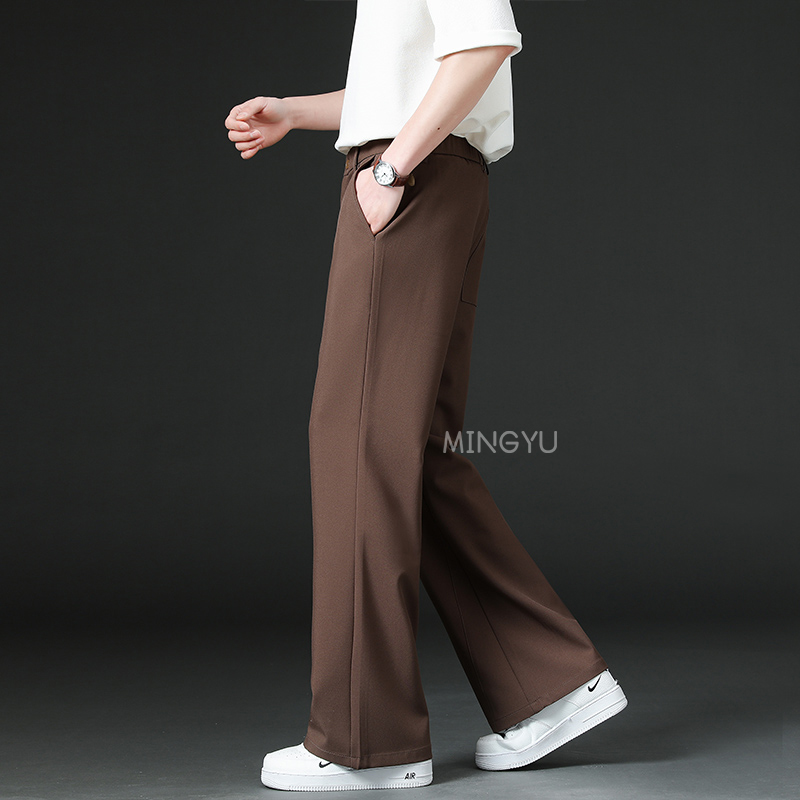 ブランド服春夏スムースフレアパンツ男性ビジネス弾性ウエストス - Summer Clothing Brands のレビューと価格