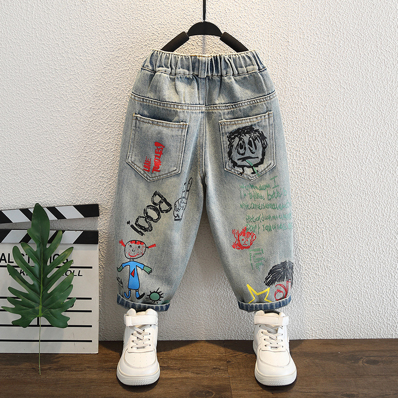 男の子のジーンズ子供のための子供服 2-10 歳子供のズボン - Summer Clothing Drawing のレビューと価格