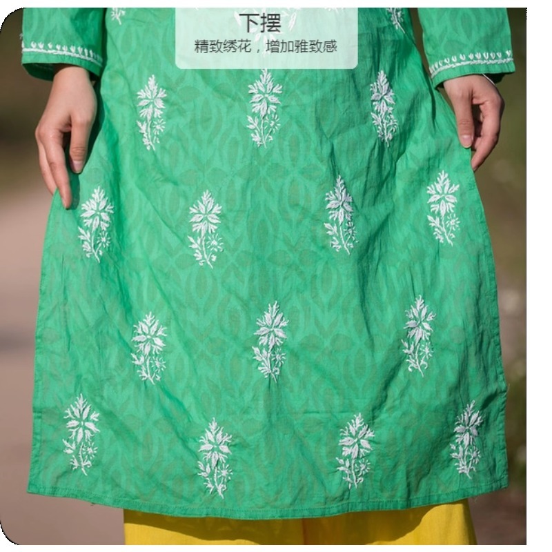 女性の刺繍クルティ インド/パキスタン チュニック トップ  - Summer Clothing Pakistan のレビューと価格