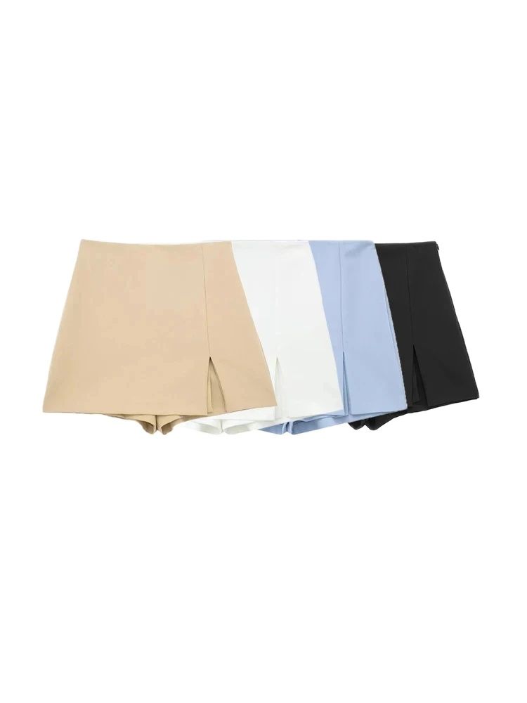 女性用フロントスリットショートスカート、サイドジッパー付き、 - Summer Zara のレビューと価格