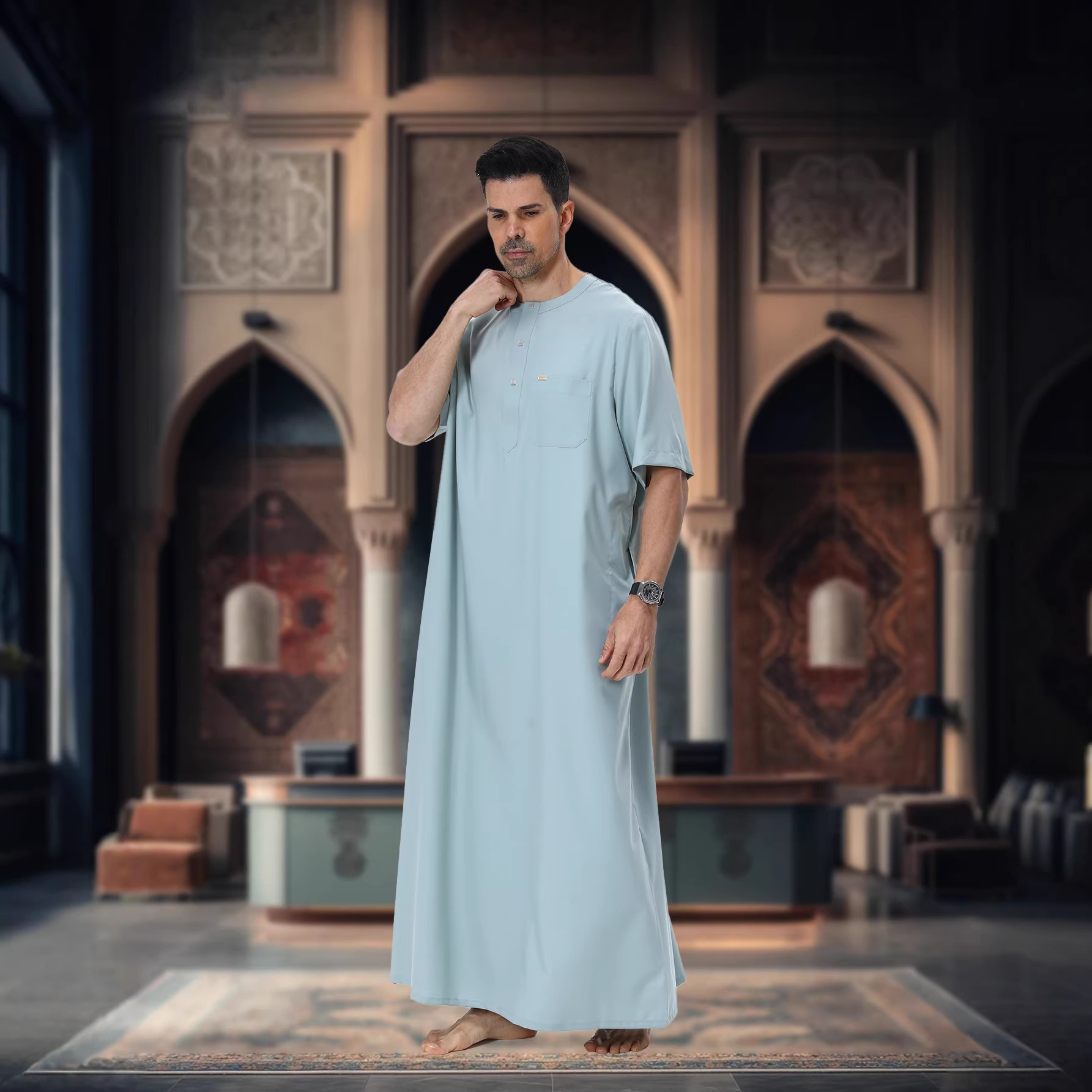 ムスリム男性用アバヤ・カフタン・パキスタン・サウジアラビア・ - Summer Clothing Pakistan のレビューと価格