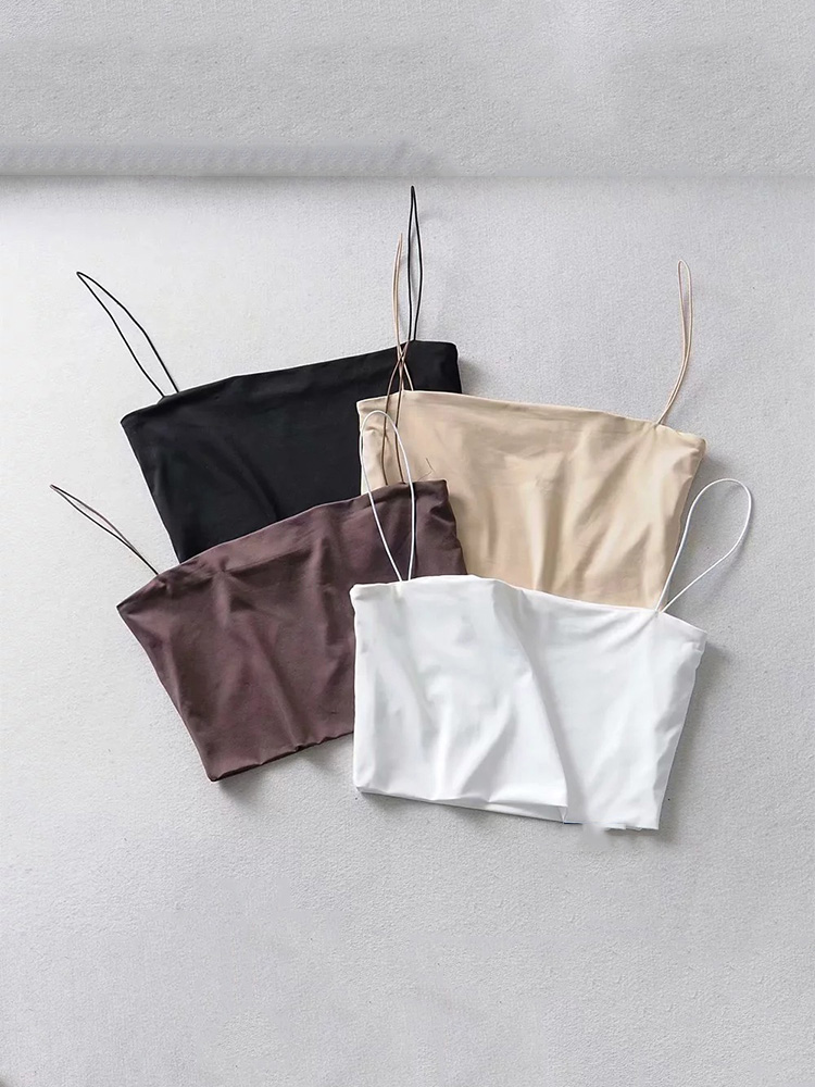 2022 夏の女性のクロップトップセクシーな弾性綿キャミソー - Summer Zara のレビューと価格
